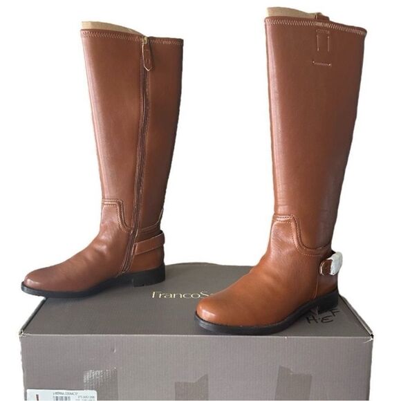 Franco Sarto Women's Brown Leather Riding Boots Size 6.5 - Picture 1 of 8